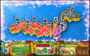 天晴！モグモグ風林火山 全国制覇版の日本地図ステージ