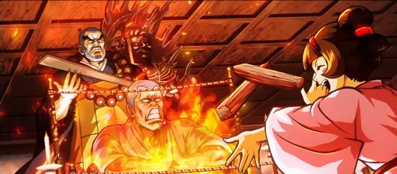 いざ！番長のAT終了画面（護摩行）