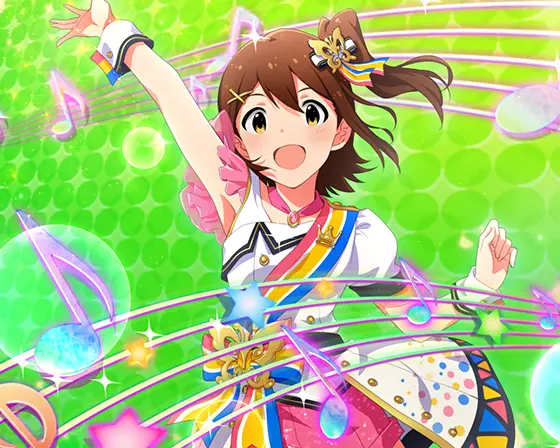 スマスロ アイドルマスター ミリオンライブ！ ネクストプロローグのステージチェンジ（アイキャッチ演出）緑背景
