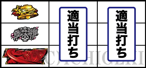 L花の慶次～佐渡攻めの章～の下段赤7停止時の打ち方手順