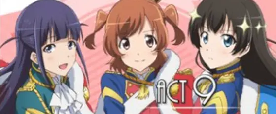 L少女☆歌劇 レヴュースタァライト -The SLOT-のセット開始画面「舞台少女3人」