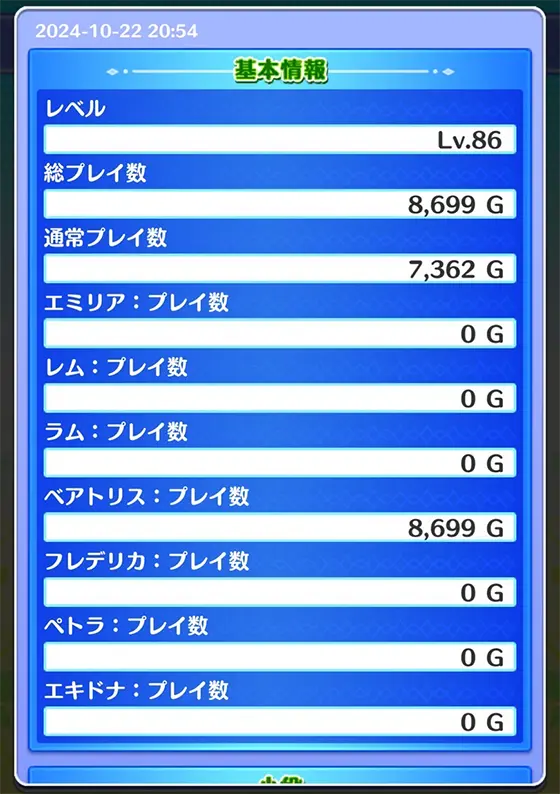 スロット Re:ゼロから始める異世界生活 season2のダイトモの遊技履歴