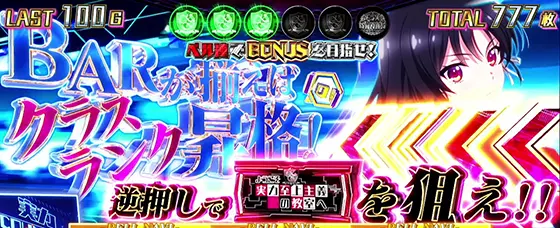 スマスロ ようこそ実力至上主義の教室へのAT中のカットイン