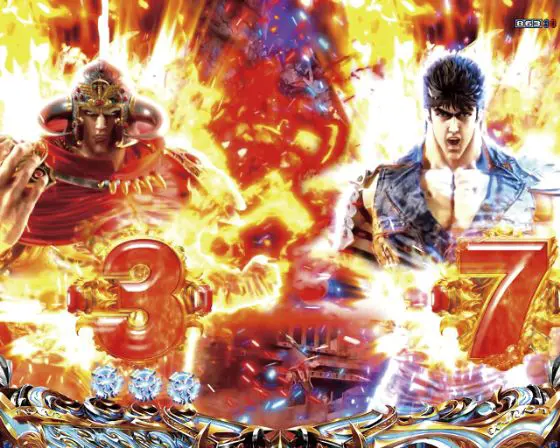 パチンコデジハネP北斗の拳 慈母の図柄バトル画像