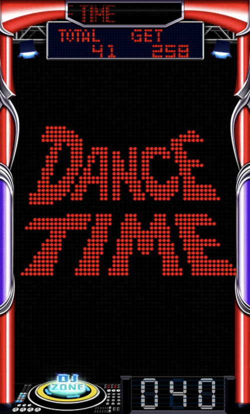 パチスロディスクアップ2のAT「ダンスタイム(DT)」の突入画面