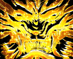 パチンコCR ANOTHER牙狼～炎の刻印～の金色フラッシュとP.F.O.G(パーフェクトフェイスオブガロ)画像