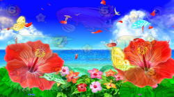 パチンコスーパー海物語ＩＮ沖縄4の蝶々前兆予告画像
