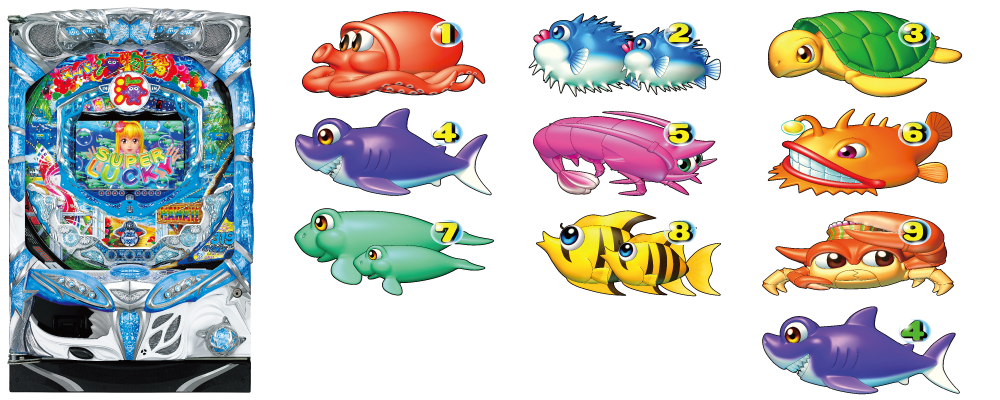 パチンコスーパー海物語の筐体図柄画像