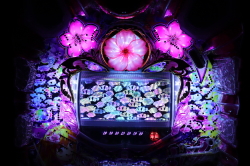 パチンコP ドラム海物語 IN沖縄 桜バージョンの策ランプピン色点灯時の画像