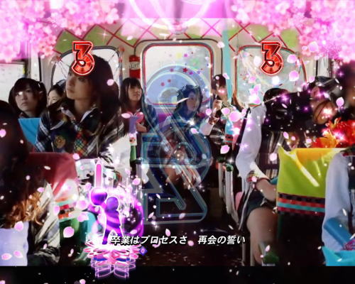 パチンコぱちんこ AKB48 桜 LIGHT ver.の10年桜リーチ画像