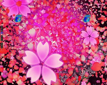 パチンコPフィーバーアクエリオン極合体の桜柄帯チャンスアップあり画像