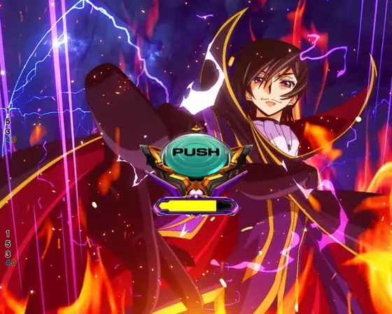 パチンコP コードギアス 反逆のルルーシュ Rebellion to Re;surrection ライトver.の命じるPUSH予告ボタン画像