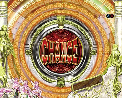 パチンコデジハネP聖戦士ダンバイン2 ZEROSONICの中図柄予告:CHANCE(赤)