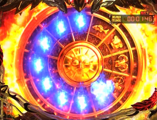 パチンコP聖闘士星矢 超流星 女神ゴールドver.1500の時計回りで消灯画像