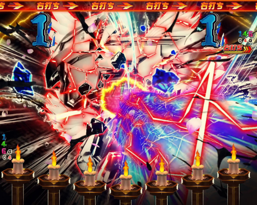 パチンコPフィーバー戦姫絶唱シンフォギア3 黄金絶唱の翼モード中リーチ図柄煽り画像