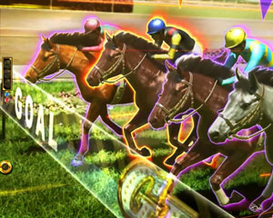 パチンコPA GⅠDREAM駿の馬の競り合い画像