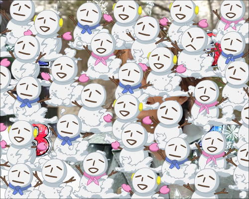パチンコぱちんこ 冬のソナタ SWEET W HAPPY Versionの雪だるま群