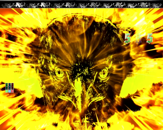 パチンコP いくさの子 戦極最強ドデカ199ver.の炎鷹ジャッジの画像