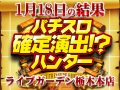 総差枚+64,481枚!!ハンターの醍醐味を味わえる栃木の優良店!1月18日(土)パチスロ確定演出!?ハンター@ライブガーデン栃木本店