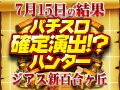 総差枚+40,797枚!初開催にして強いポイントを多数発見!!7月15日(水)パチスロ確定演出!?ハンター@ジアス新百合ヶ丘